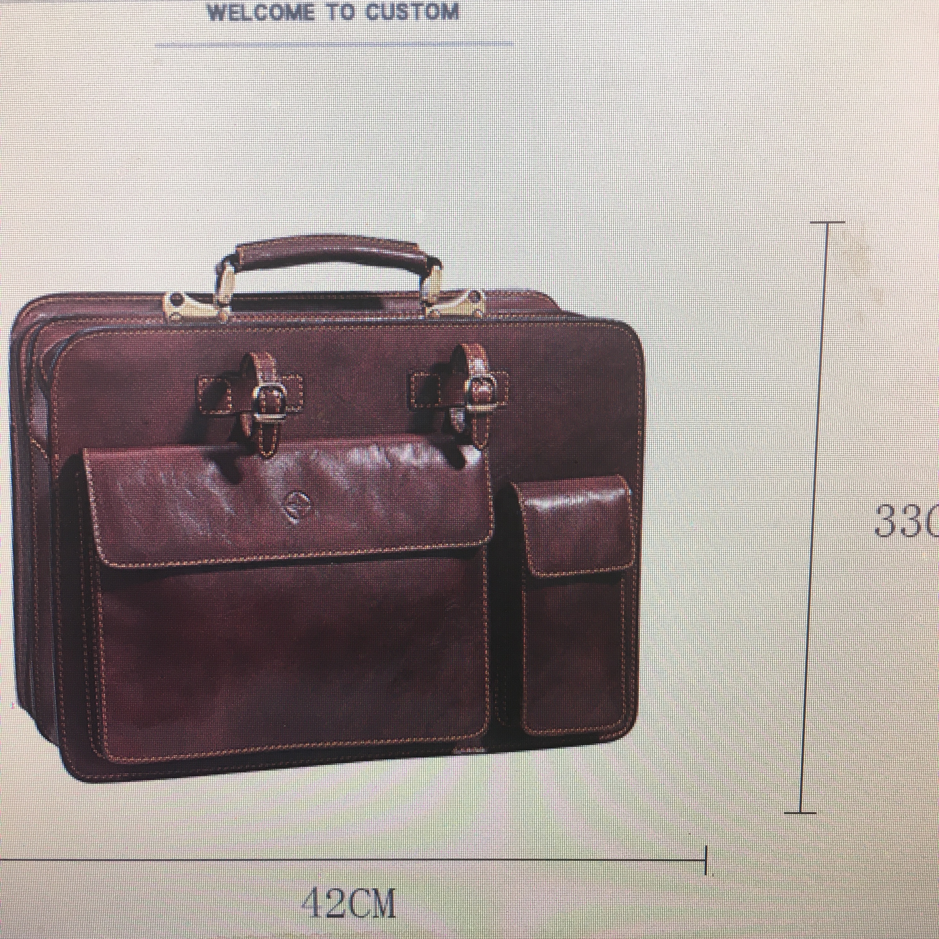 2020 Custom Premium PU Leather Office Business Briefcase for Men