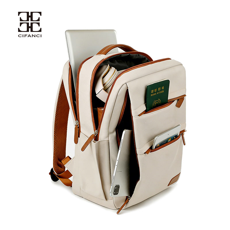 Omantu Customized Logo Oxford Fabric Material Double Zipper Large Capacity Business Travel Men's Laptop Backpack