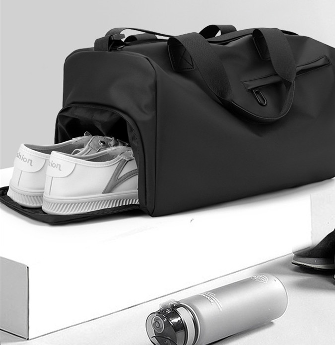 Large Capacity Gym Bag With Custom Logo Oxford Solid Color Travel Duffel For Fitness Gear Sports Featuring Shoulder Strap