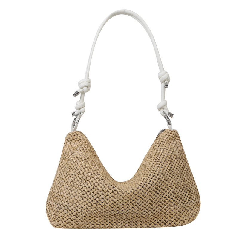 Large Capacity Handbag Rattan Purse Hobo Bag Dumpling Bag Women Straw Woven Shoulder Bag Tote Handbag Summer Beach Purse