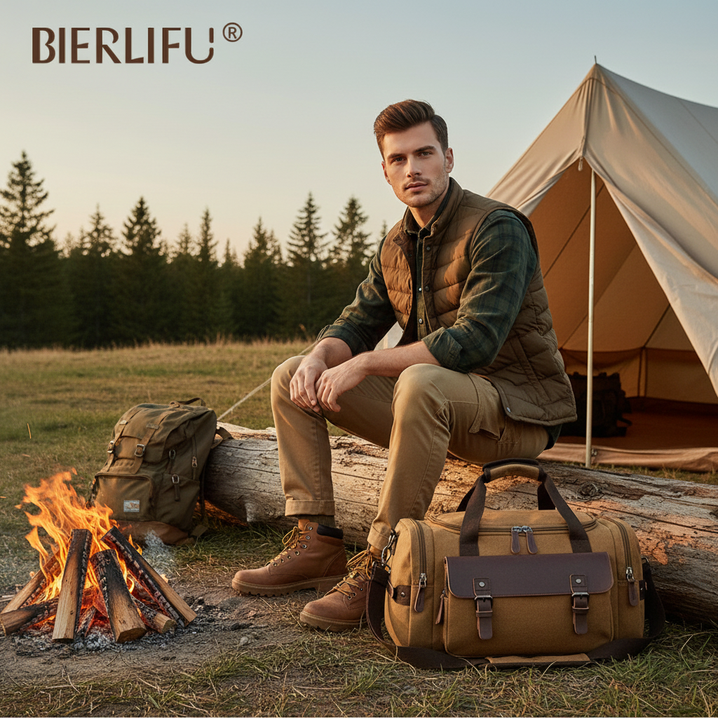 Fashion Outdoor Camping extra Large Men Carry Garment Travel Bags Overnight Pu Leather Canvas Travel Duffle Bag