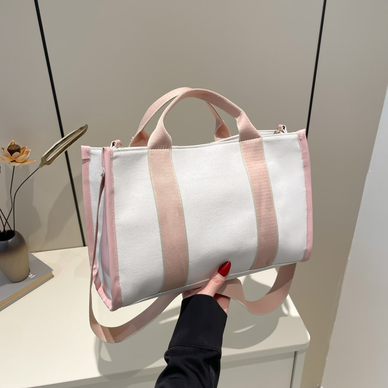 LINI Women's Fashion Casual Canvas Tote Shoulder Bag with Zipper Closure 40x30x10cm All Seasons for School Daily Use &amp; Travel