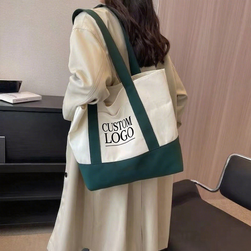 Gahumi Quality Best Fashion Eco Custom Logo Tote Canvas Bag Factory Directly Offer Custom All Over Print Patchwork Tote Bag