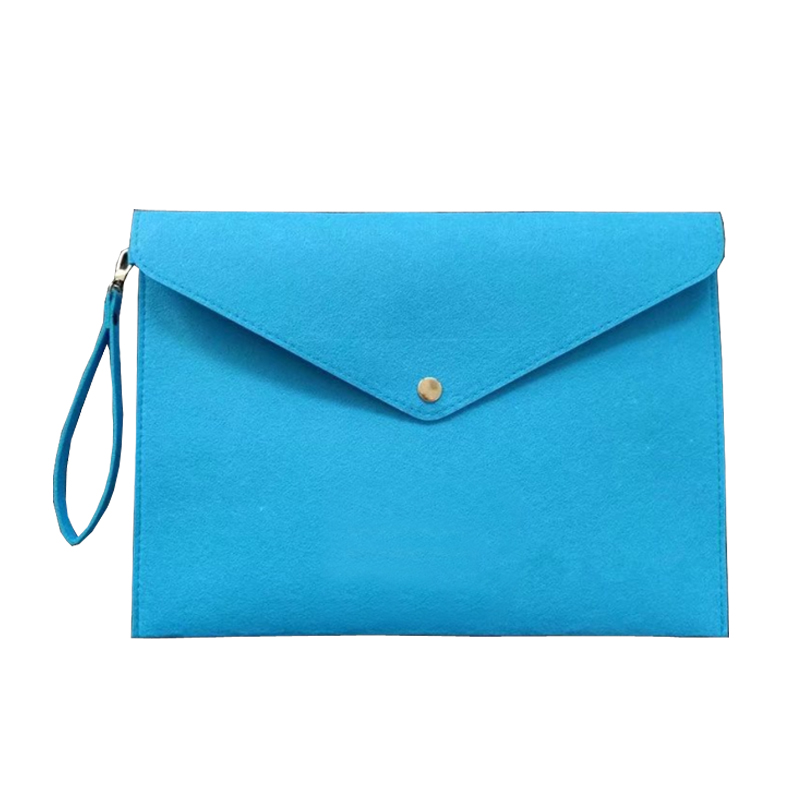 Wholesale Customized A3 A4 A5 Size Felt Briefcases with Button Document Bag