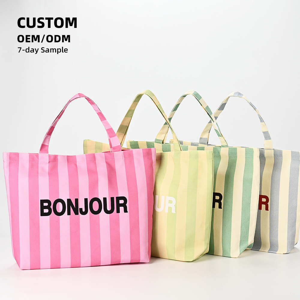 Custom Retro Literary Canvas Tote Bag For Women Large Capacity Eco-Friendly Recyclable Cotton Shopping Bag For Travel