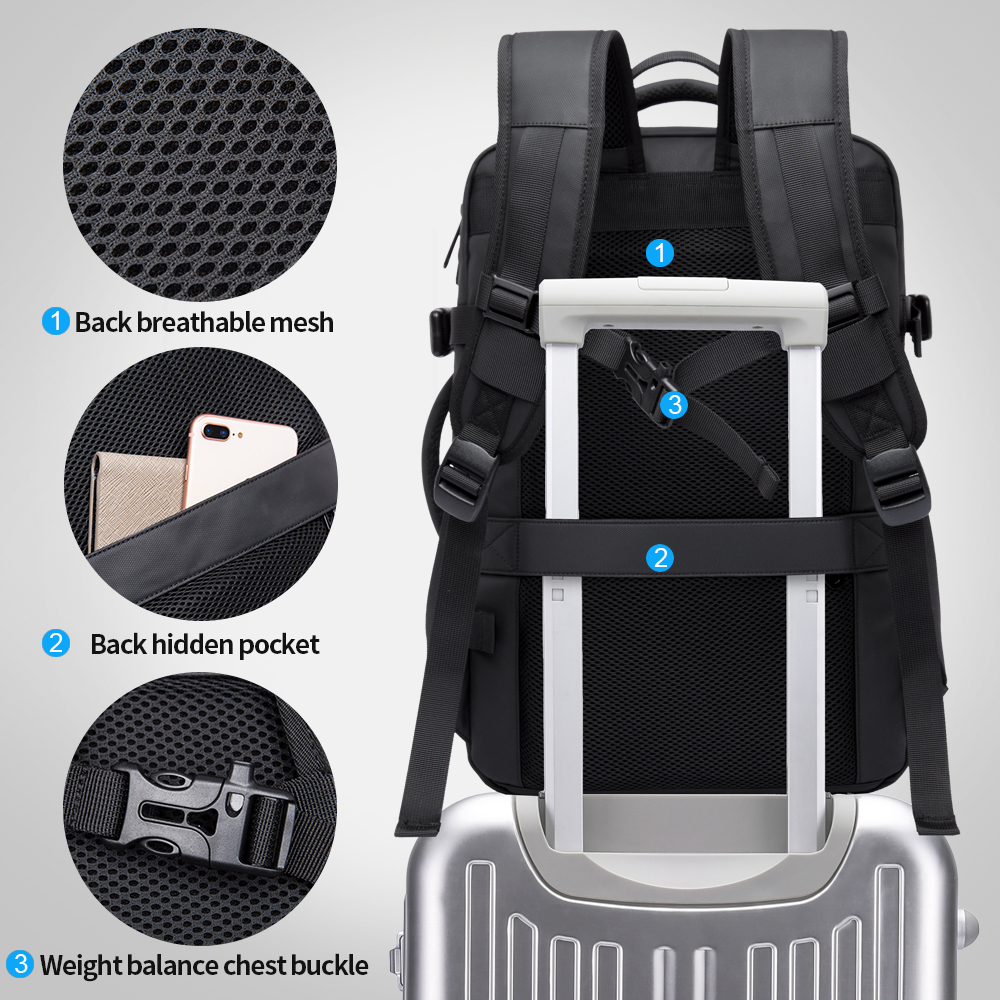 BANGE Factory Hot Sell Expandable Usb Waterproof Wholesale Men Mochila Laptop Bag Custom School Men Travel Laptop Backpack
