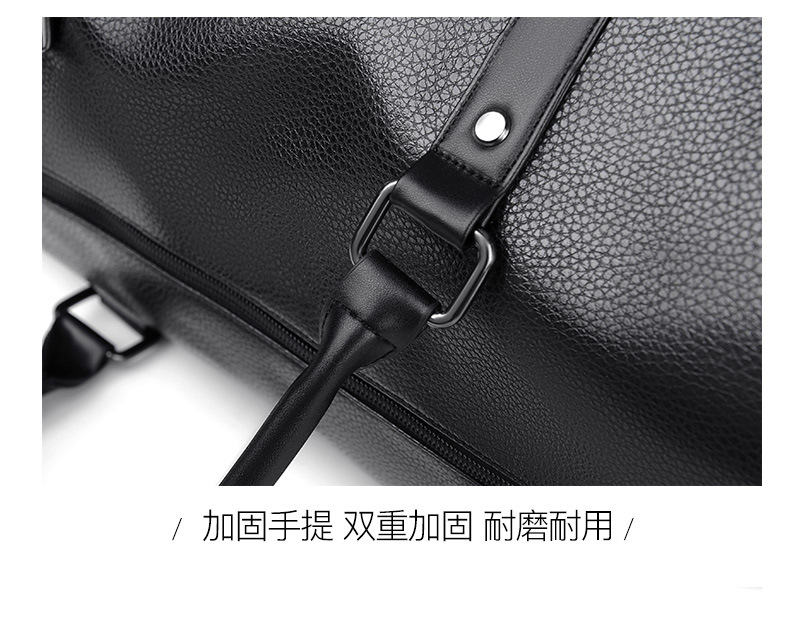 Customized Vegan Pebble Texture Leather Travel Weekender Overnight Duffel Bag