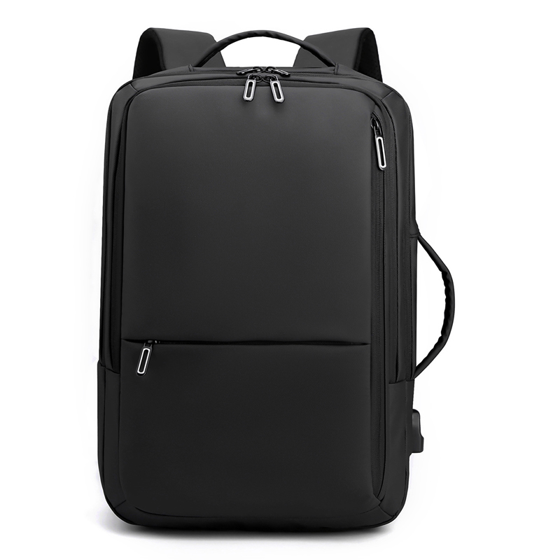 KABINU Factory Wholesale Custom Logo Expandable Men's Laptop Backpack, Waterproof PU Fabric USB Charging Business Backpack