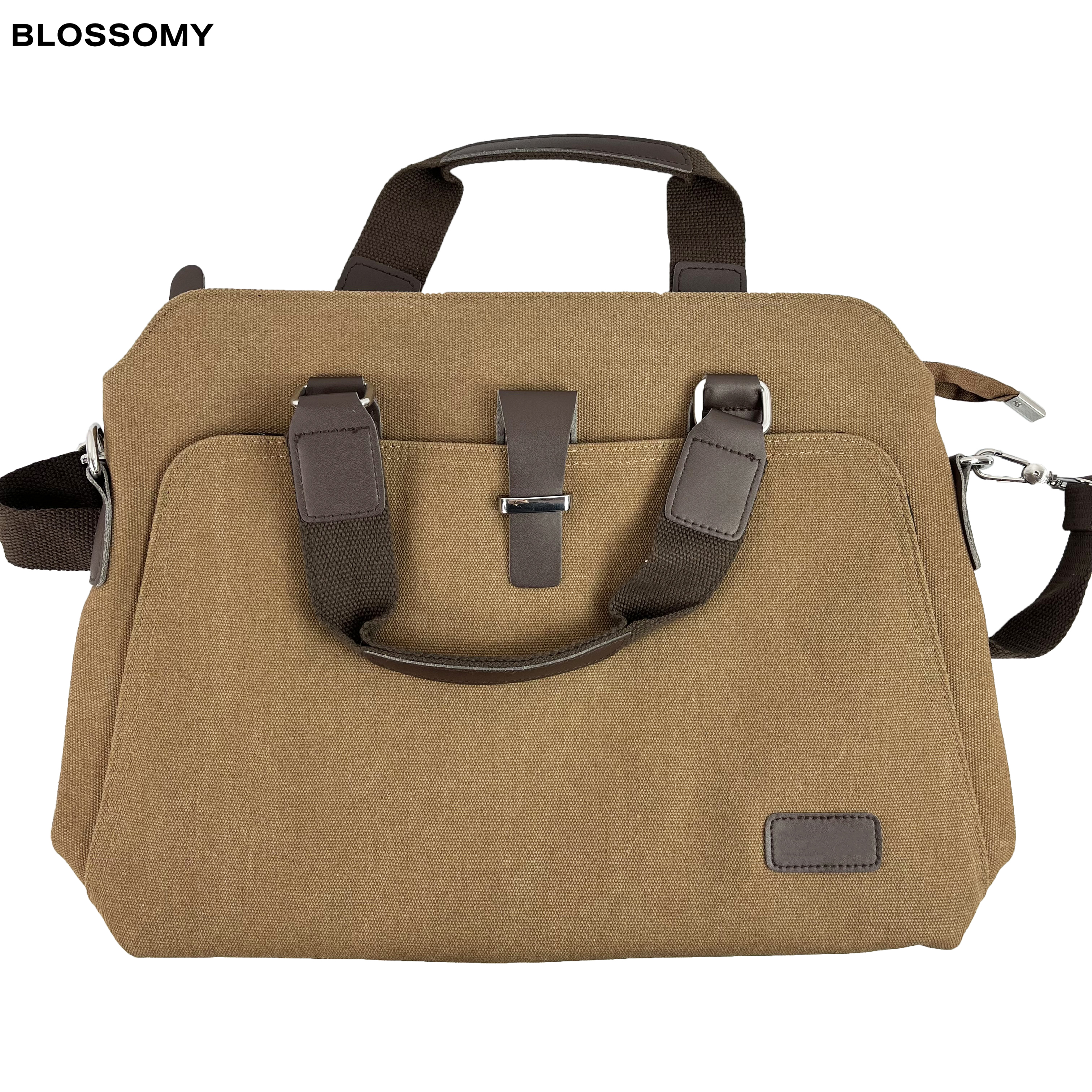 Men's Simple Fashion Canvas One Shoulder Crossbody Portable Briefcase