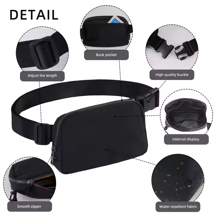 Custom Logo Oxford Sports Running Side Belt Hip Leg Messenger Bum Belt Sling Chest Crossbody Fanny Pack Men's Bag Waist Bags