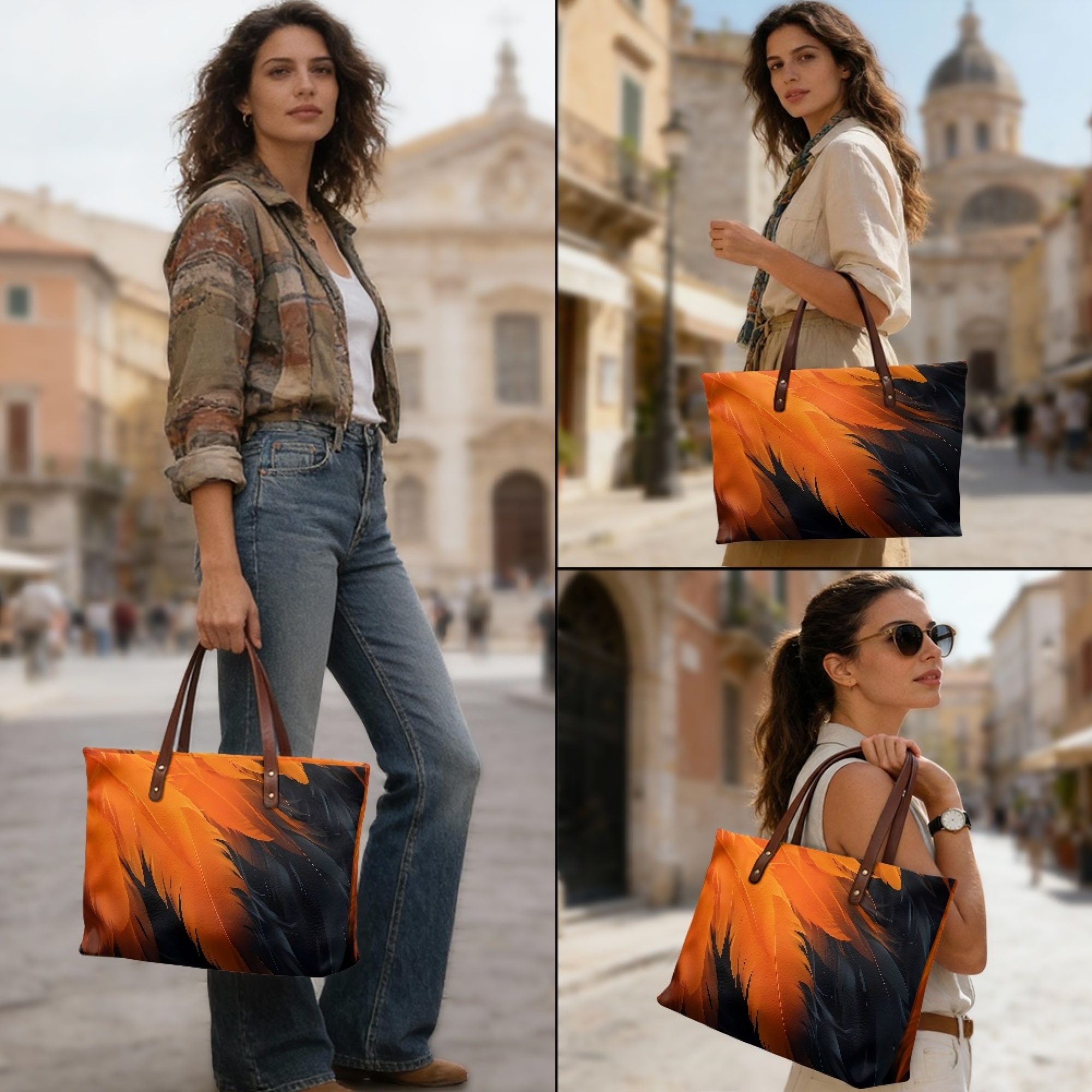 Customized Tie-Dye Printed Women Tote Bags Top Handle Satchel Handbags PU Faux Leather Tote Bag Fashion Women's Shoulder Purse
