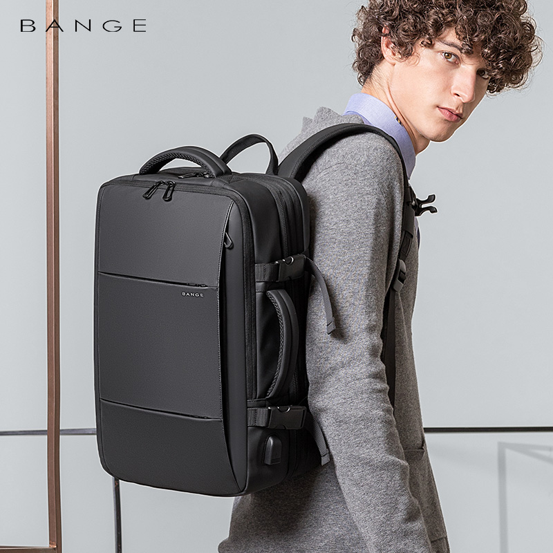 BANGE Factory Hot Sell Expandable Usb Waterproof Wholesale Men Mochila Laptop Bag Custom School Men Travel Laptop Backpack