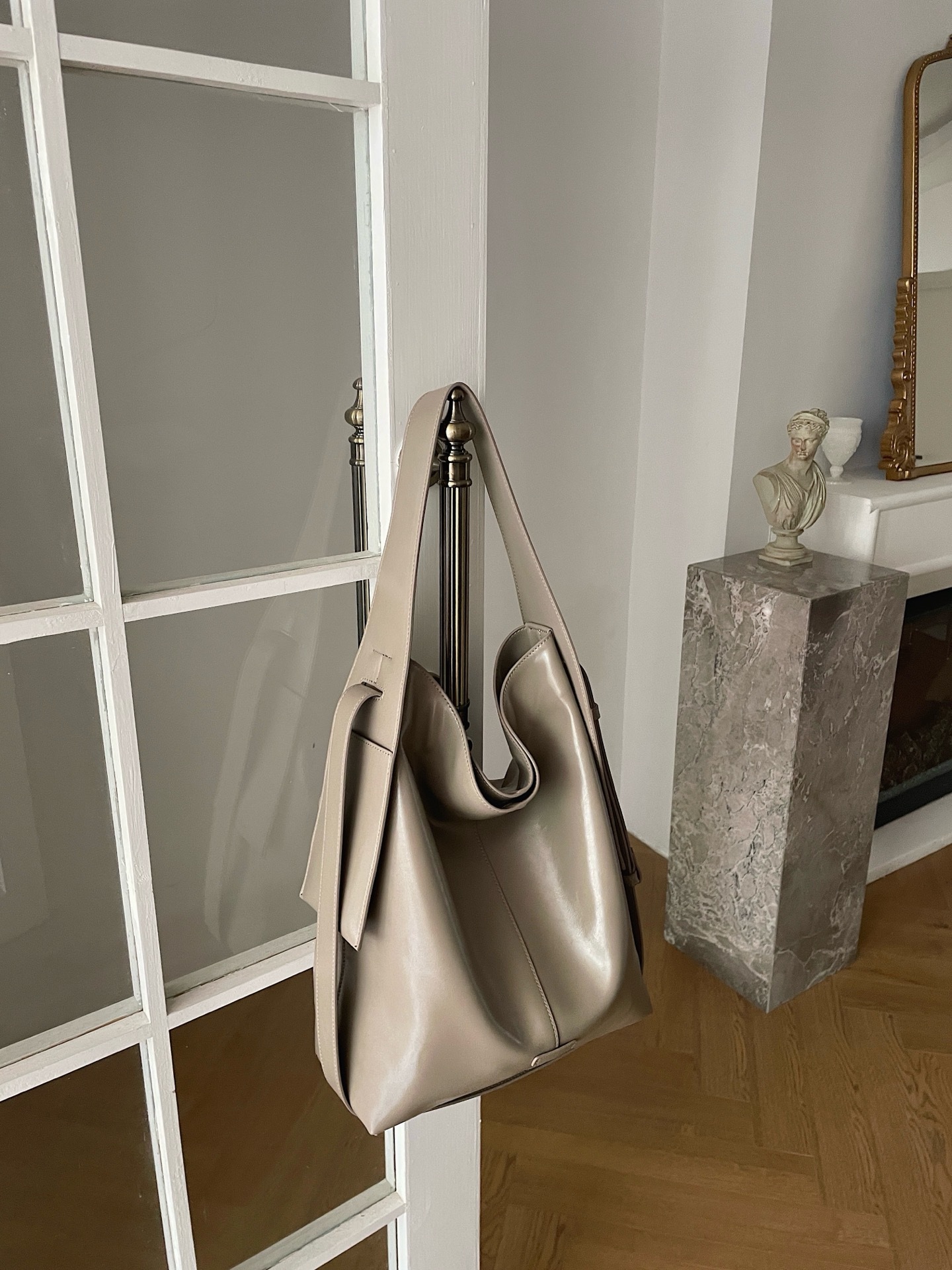 Small Genuine Leather Bag Women Casual Versatile Bucket Bag Single Shoulder Tote Crossbody Bag