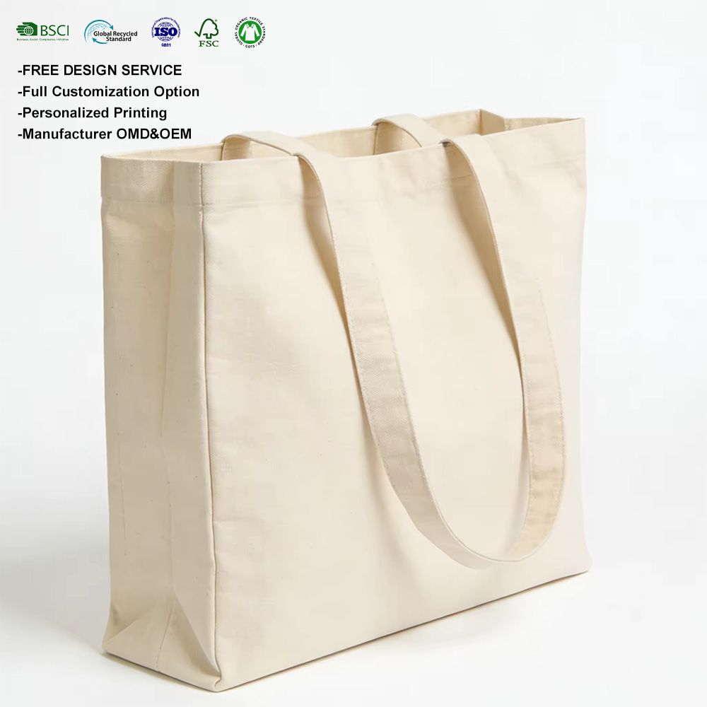 Promotional Personalized Blank Plain Cotton Canvas Bags Reusable Shopping Cotton Tote Bags with Custom Printed Logo