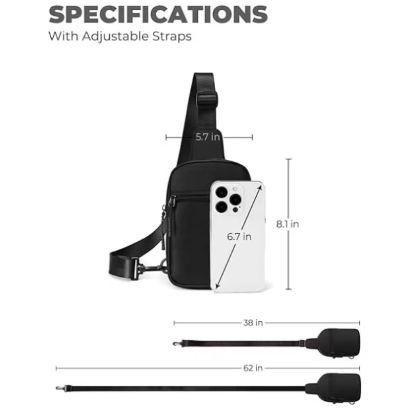 Custom logo Sling Bags for Men Women Small Waterproof Crossbody Shoulder Bags Wholesale Casual Phone Chest Bag Pocket Pouch