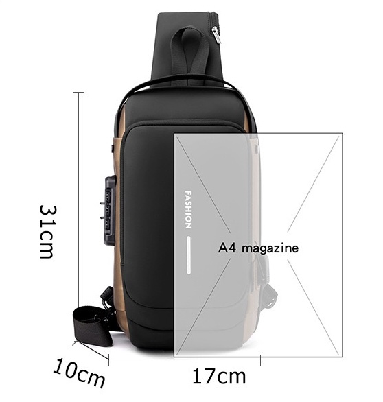 2025 Fashion New Style USB Charging Port Waterproof Anti Theft Sling Single Shoulder Crossbody Chest Bag