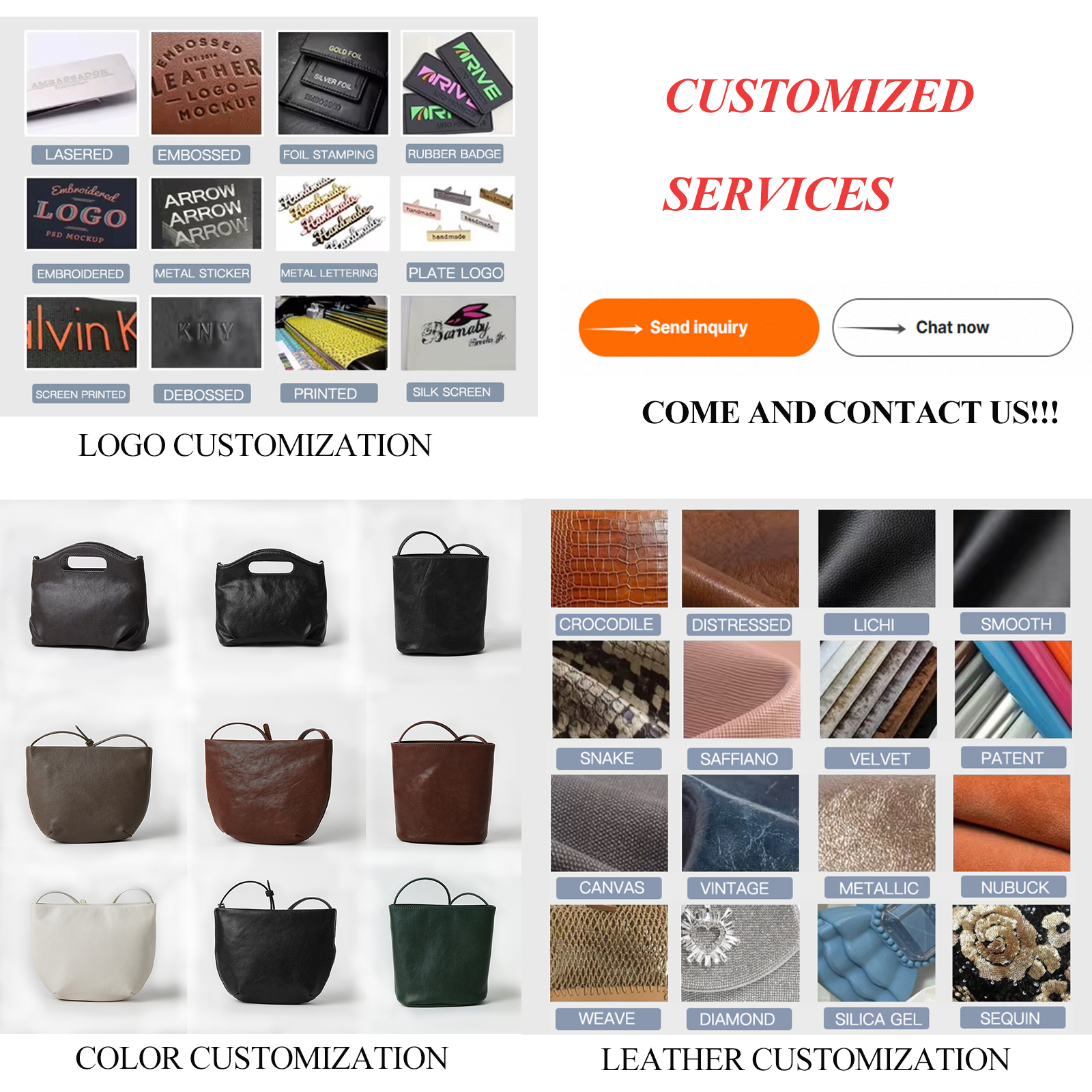 Design Wholesale Convertible Tote Handbag Genuine Leather Cowhide Ladies Bags Bucket Bag Women's Handbags