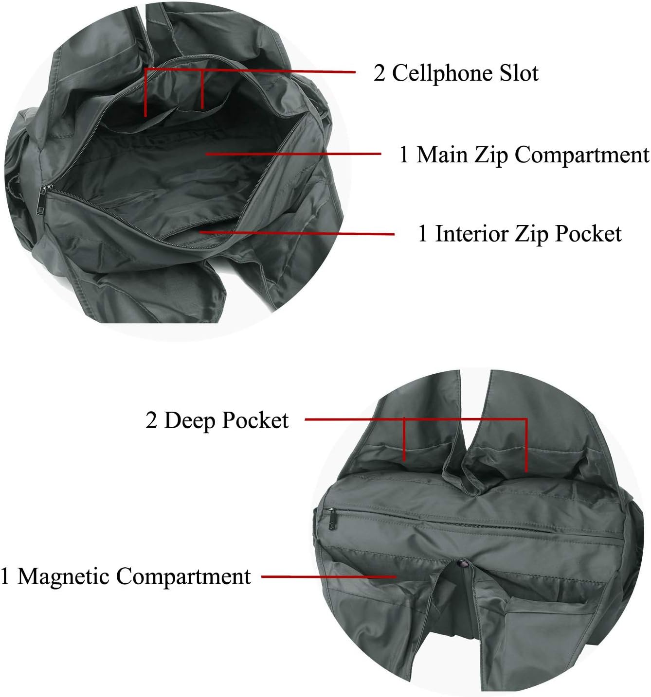 Custom Shoulder Bag for Women, Lightweight Waterproof Oxford Nylon Tote Purse Large Capacity Travel Work Shopping Hobo Handbag