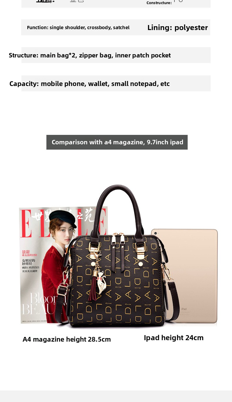 Latest Design Fancy Purses and Handbags for Women Top Handle Satchel Fashion Ladies Tote Bags Travel Casual Shoulder Bag