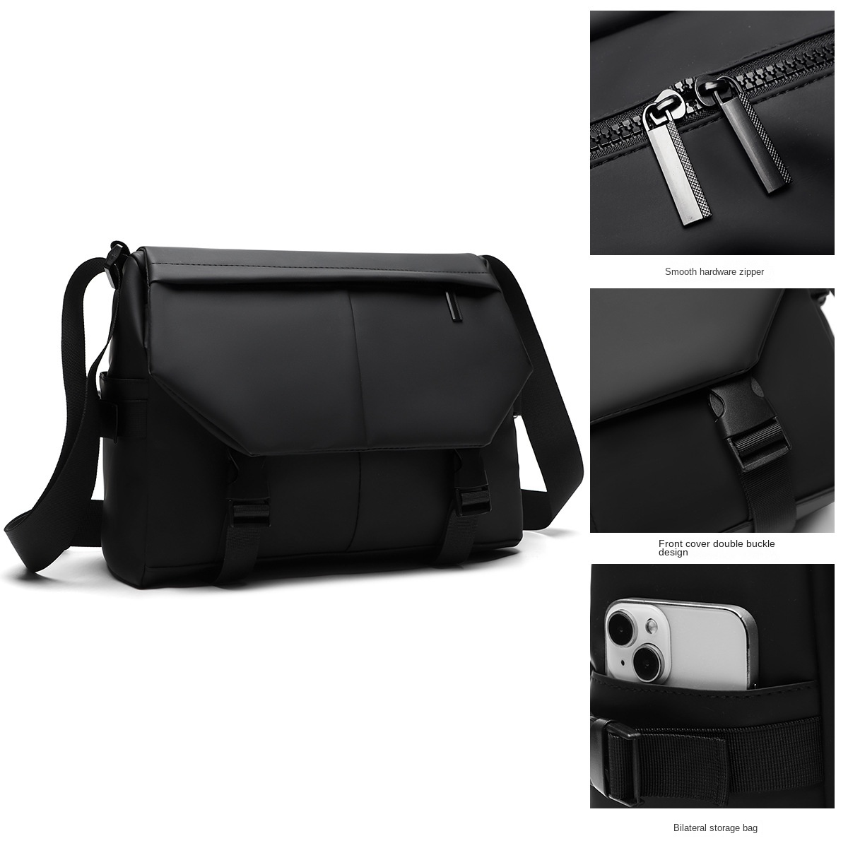 2025 New High-End Brand Crossbody Messenger Bag for Men Fashionable Waterproof Nylon Satchel 12inch for Student Workwear