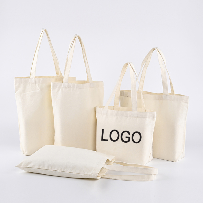 Factory Sale Custom Logo Size Printed Eco Friendly Recyclable Reusable Large Capacity Cotton Canvas Grocery Shopping Tote Bags