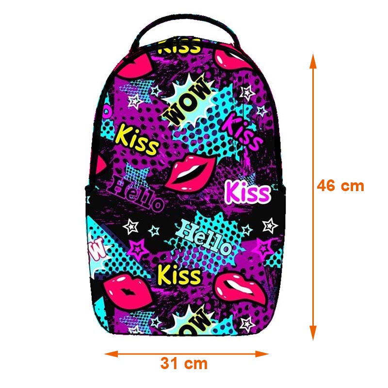 3d Printing Bookbag Personalized Recycled Polyester Graffiti Backpack Sports Travel School Bags with Laptop Pocket for Men Women