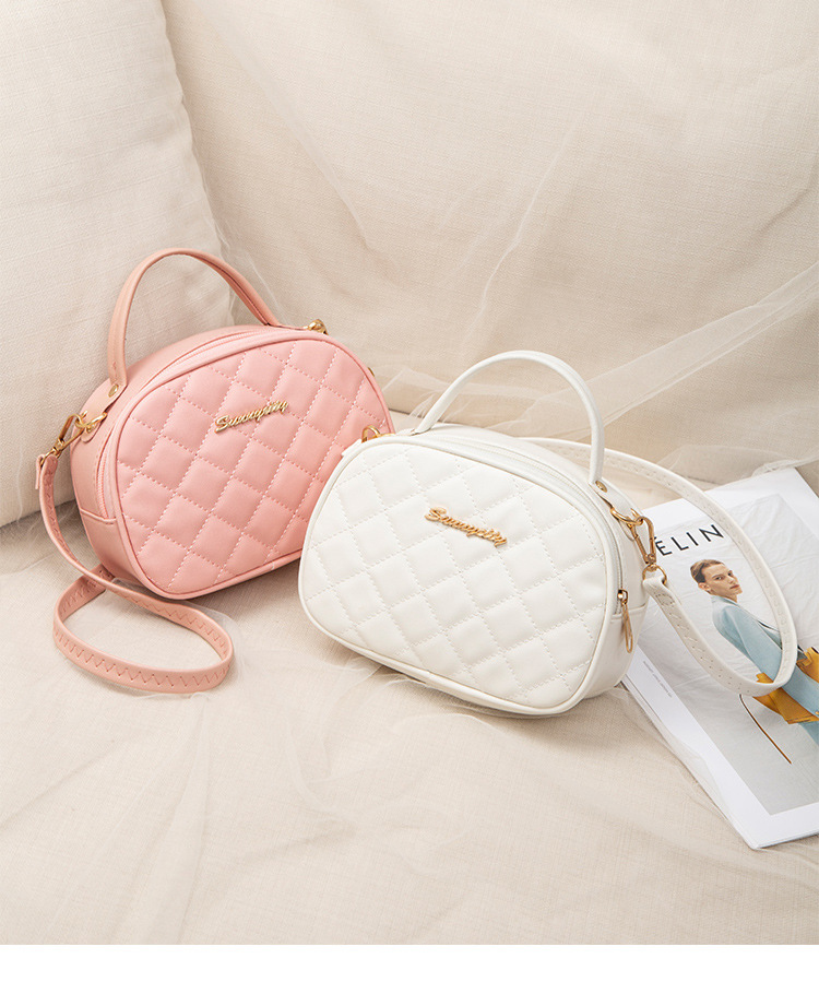 Dropshipping New Arrival Fashion Casual Quilted Style Quilted Shell Bag Embroidered Shoulder Crossbody Satchel Bag