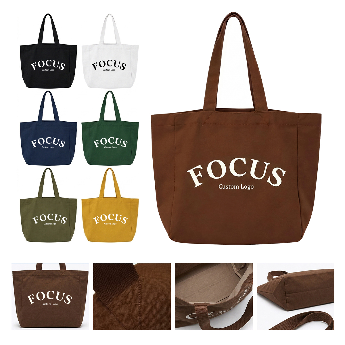 Custom Logo Color Oversized Cotton Canvas Tote Bags Reusable Durable Weekender Giant Large Grocery Shopping Sporty Bag for Yoga