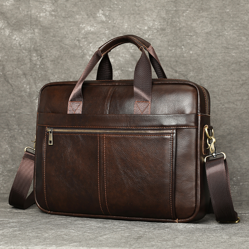 MARRANT Men Business Office Briefcase Leather 15 Inch Laptop Bag Leather Messenger Bag Genuine Leather Briefcase for Men