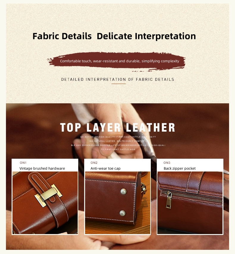 Genuine Leather Women Handbag Side view