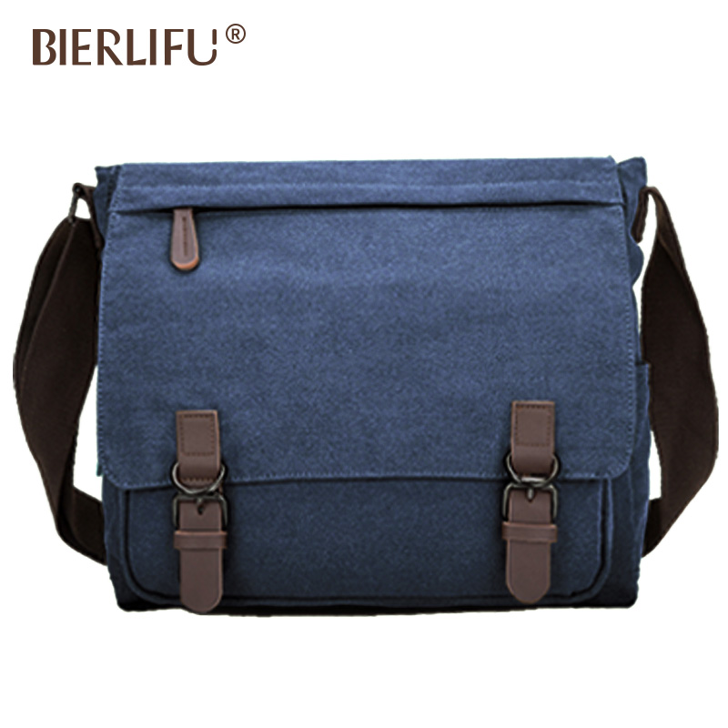 Wholesale Vintage Canvas Satchel Messenger Bag for Men Business Travel Sling Shoulder Bag Laptop Book Bag