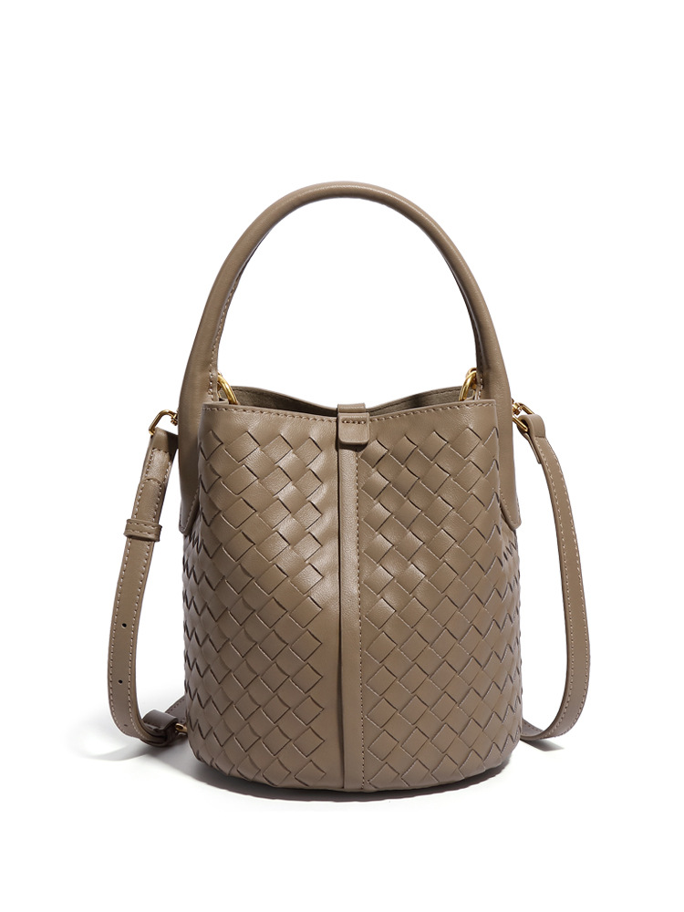 New PU Fashion Portable Bucket Bag Casual All-match Simple Light Luxury Shoulder Crossbody Bag