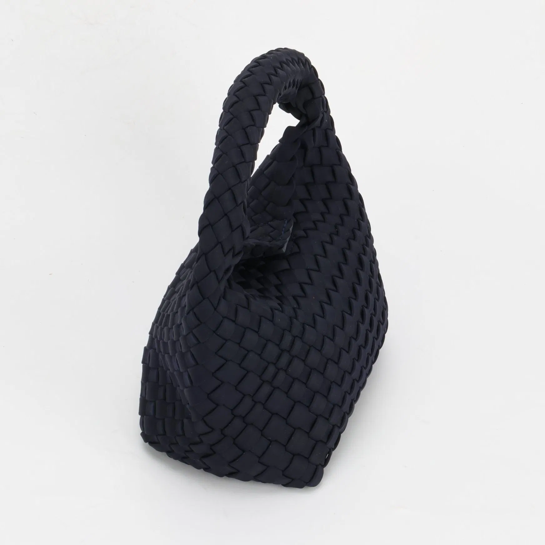 Storage Woven Navy Blue Buckle Handbag Fashion Square Clutch Bag for Ladies