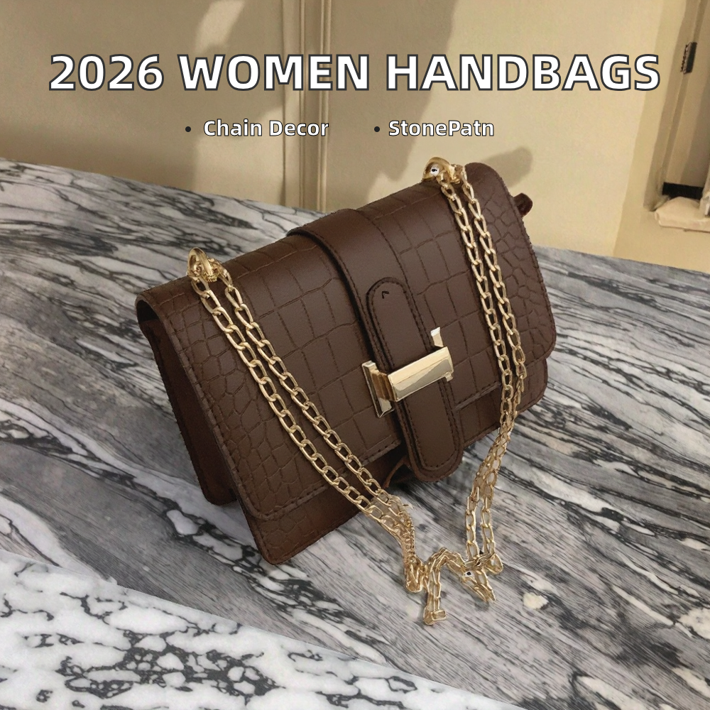 2026 Women Designer Hand Bags Purses Fashion Large Set Luxury Square Shape Crossbody Strap Chains Zipper Polyester Lining