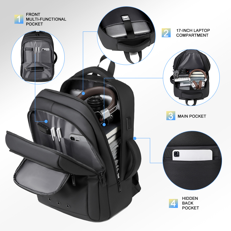 2026 New Arrival 17 Inch Business Backpack,Type-C Charging Design, High Capacity Laptop Backpack Factory Direct for Daily Use
