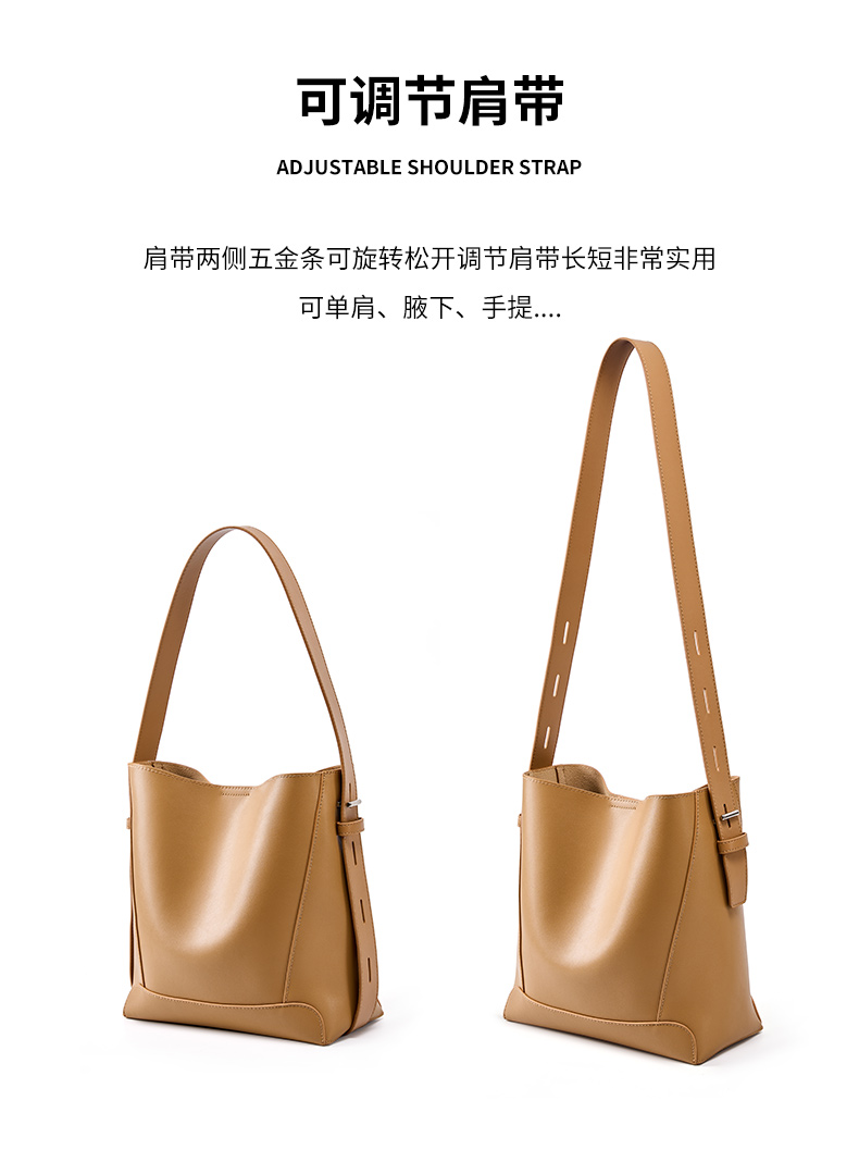 Genuine Leather Bucket Bag Showcase 5