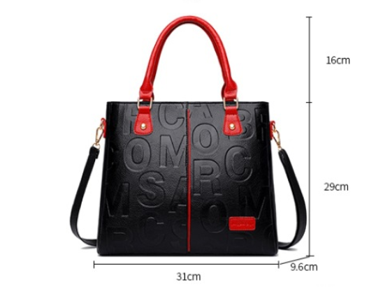 High-End Large-Capacity Lady Dress Crossbody Bucket Bag Soft PU Leather Embossed Single-Shoulder Waterproof Zipper Closure All