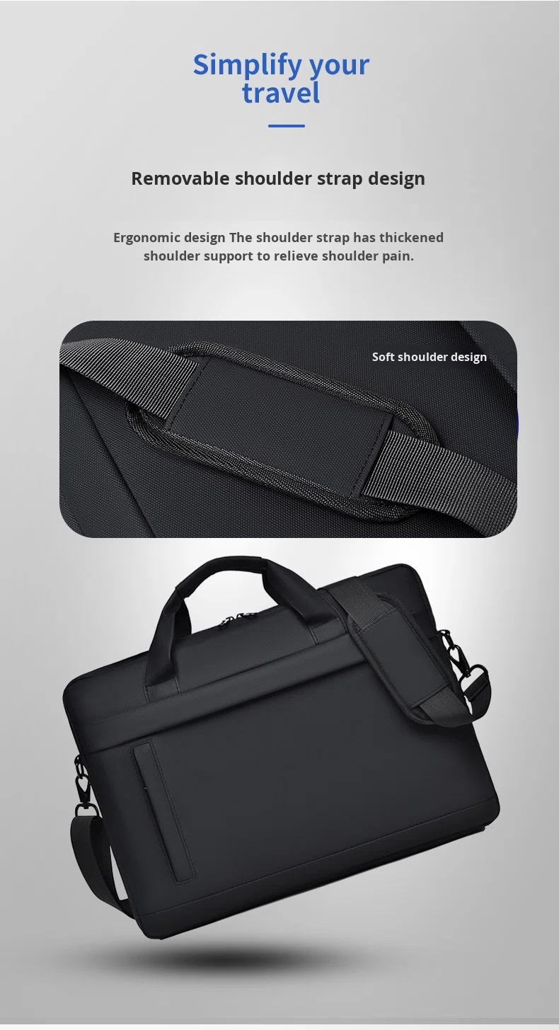 Waterproof Laptop Bag Casual Business Crossbody Simple Single Shoulder Briefcase Zipper Closure Lightweight Durable 15 Inches