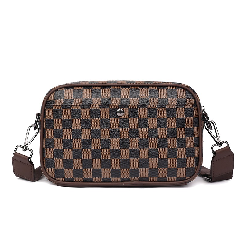 New Trendy Vintage Factory Customized Large Capacity Casual Lightweight Business Woven PU Waterproof Durable Men's Crossbody Bag