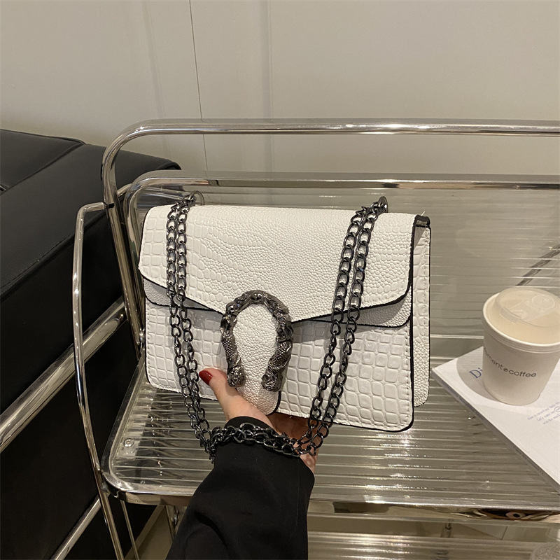 2026 New Hot Selling Geometric Vintage Fashion Chain Small Square PU Crossbody Single Strap Women's Bag-Simple Trendy Design