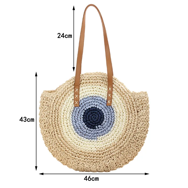 Simple Handmade Cotton Rope Straw Women Hand Bags Vintage Crochet Macrame Beach Bags Clutch Purses and Handbags Ladies