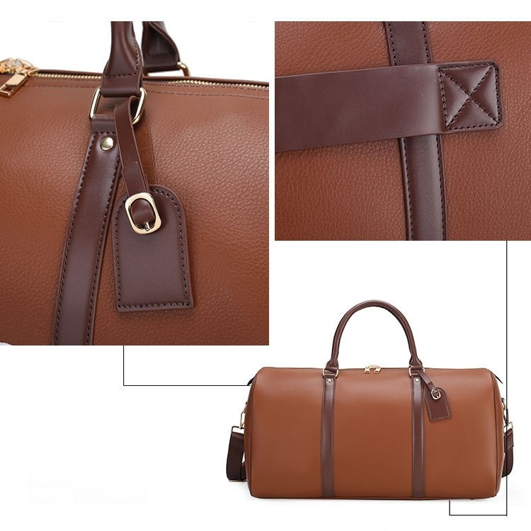 Ready Ship PU Leather Travel Duffel Bag , Weekender Overnight Bag Luggage Carry-On Bag for Daily Using