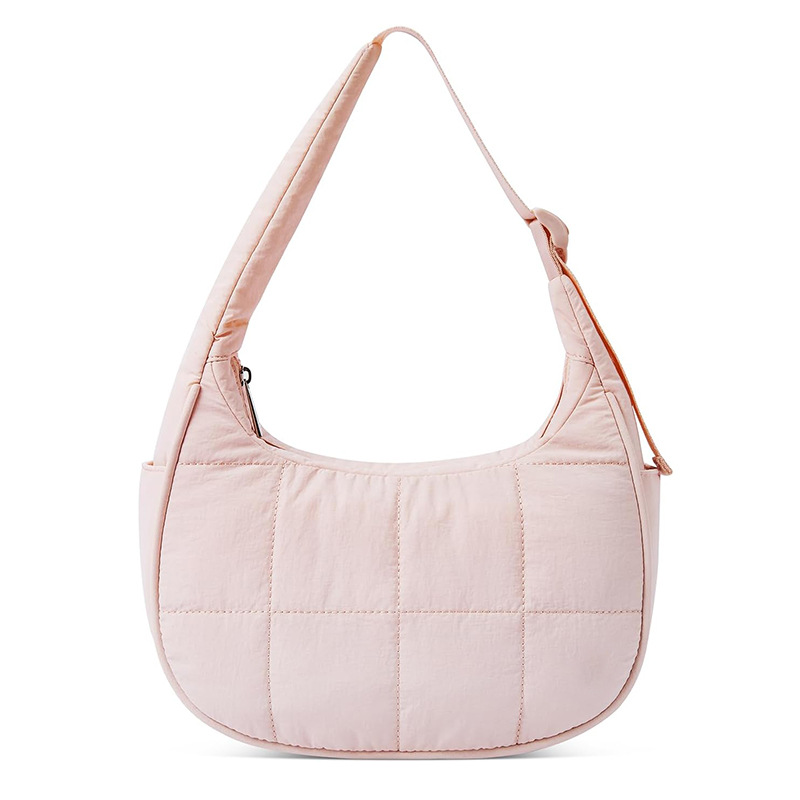 Wholesale Light Weight Casual Trendy Quilted Nylon Women's Crescent Dumpling Sling Bag Shoulder Hobo Bag