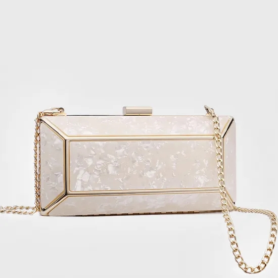 Handbag Manufacturer, OEM/ODM Wholesale Factory, Square Acrylic Clutch Bag with Metal Frame Women Evening Bag Party Clutch Lady Handbag