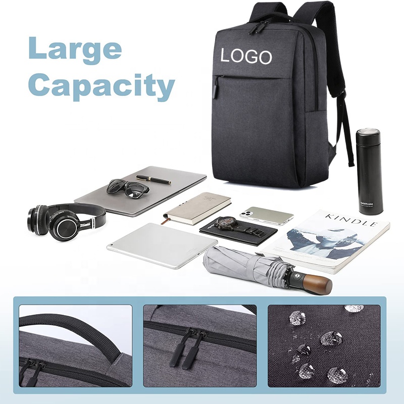 Logo Custom Multifunctional Simple Business Style Travel Bag Waterproof Oxford Leisure Computer Laptop Backpack Bag With USB