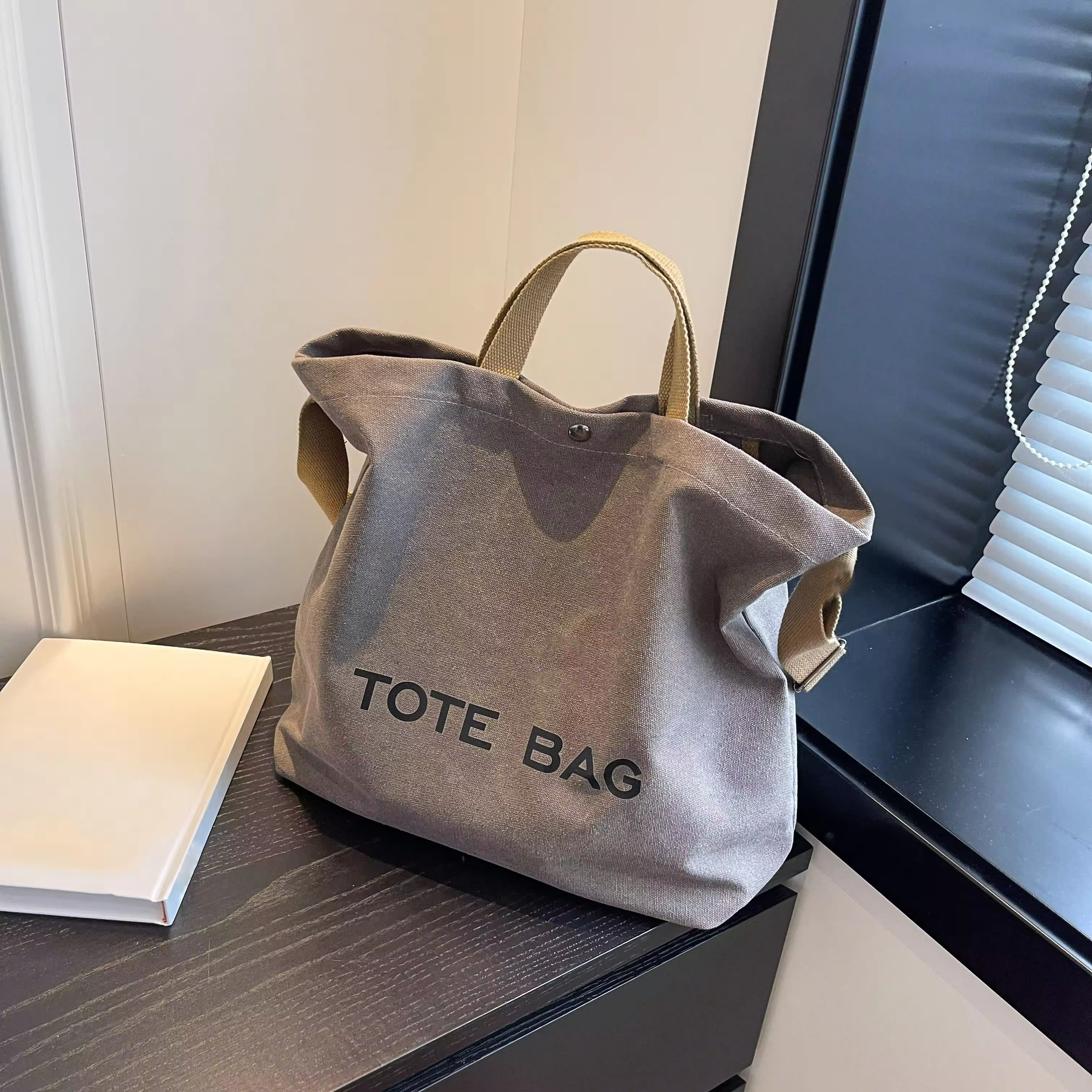 New Simple Custom Letter Print Crossbody Canvas Messenger Bag Vintage Student Shoulder Canvas Tote Bags For Work School Travel