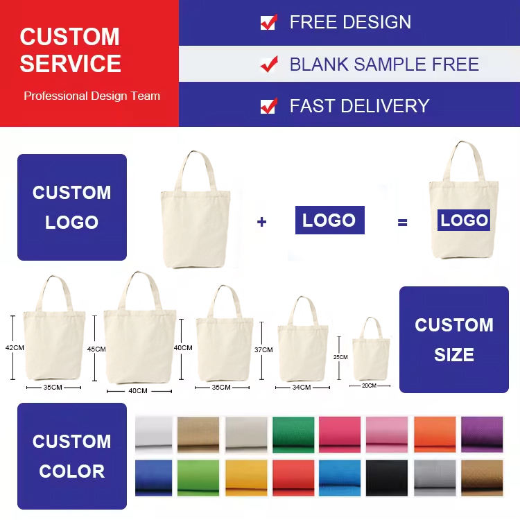 Reusable Customized Letter Logo Printed Shopping Cotton Canvas Active Lifestyle Tote Bag For Shopping