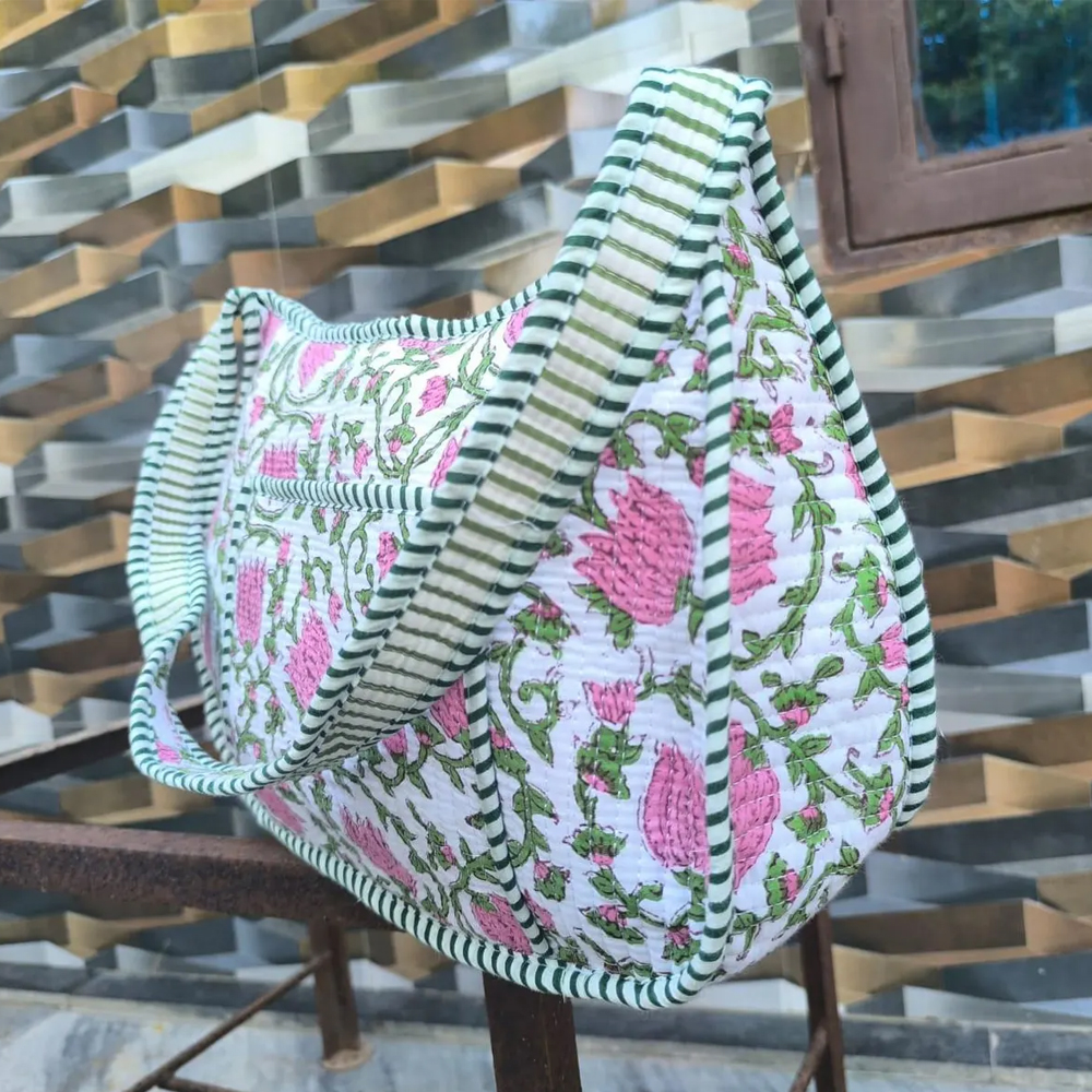 Wholesale Fashion Floral Print Hobo Bag Vintage Sling Bag Quilted Shoulder Bag for Women Daily Life