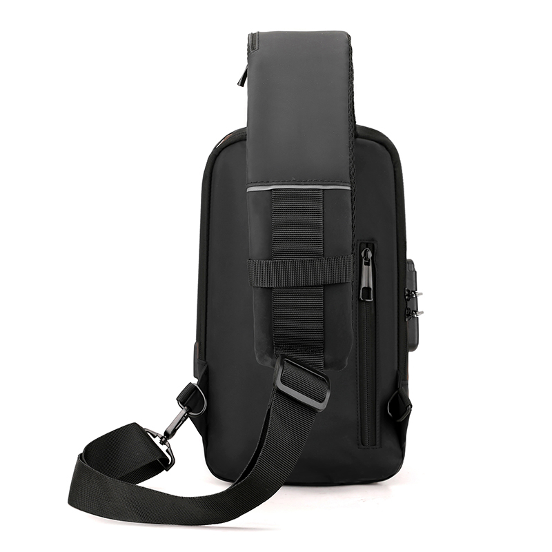 Men's Multi-Functional Password-Lock Chest Bag With Logo Printing Option Waterproof Single-Shoulder Crossbody Bag