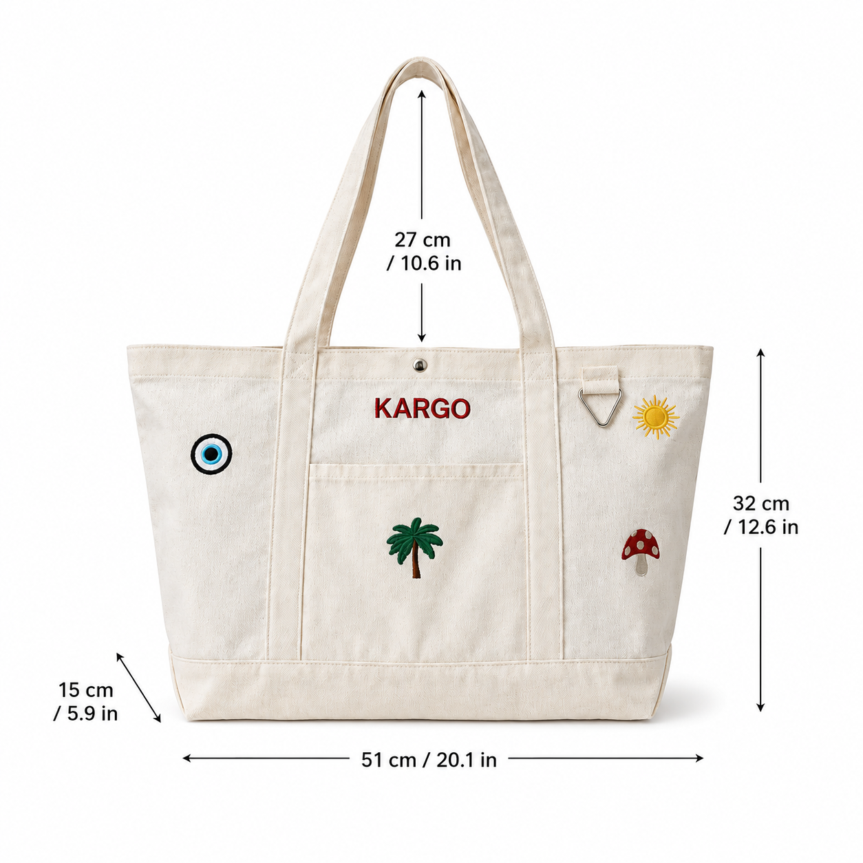 Custom Logo &amp; Customizable Size Embroidered Canvas Shopping Bag Large Capacity Reusable Cotton Tote Heavy Duty Eco Handbag Eco F